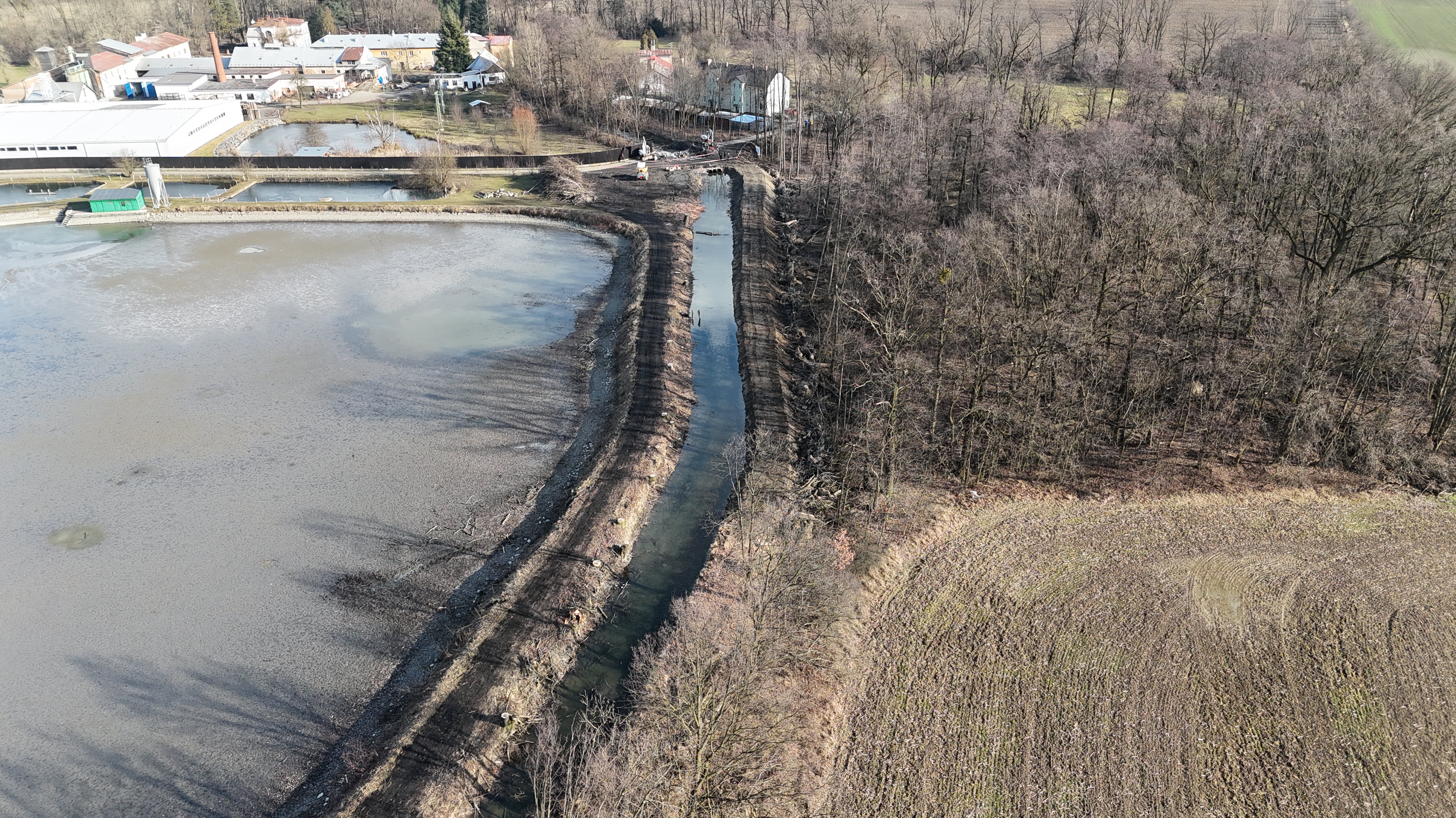 Letecký snímek provozovny